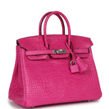 Hermes Birkin 25 Rose Shocking Matte Alligator Mississippiensis Palladium Hardware