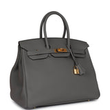 Hermes Birkin 35 Gris Meyer Togo Gold Hardware