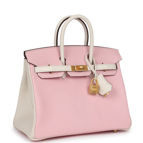 Hermes Special Order (HSS) Birkin 25 Rose Sakura and Nata Chevre Brushed Gold Hardware