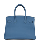 Hermes Birkin 30 Bleu Azur Togo Gold Hardware