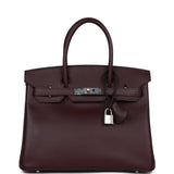 Hermes Birkin 30 Bordeaux Epsom Palladium Hardware