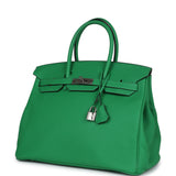 Pre-owned Hermes Birkin 35 Bambou Togo Palladium Hardware