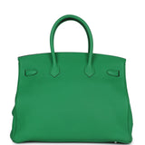 Pre-owned Hermes Birkin 35 Bambou Togo Palladium Hardware