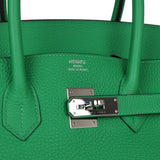 Pre-owned Hermes Birkin 35 Bambou Togo Palladium Hardware