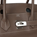 Pre-owned Hermes Shoulder Birkin 42 JPG Etoupe Clemence Palladium Hardware