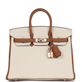 Hermes Special Order (HSS) Birkin 25 Craie and Gold Togo Rose Gold Hardware