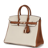 Hermes Special Order (HSS) Birkin 25 Craie and Gold Togo Rose Gold Hardware