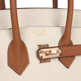 Hermes Special Order (HSS) Birkin 25 Craie and Gold Togo Rose Gold Hardware