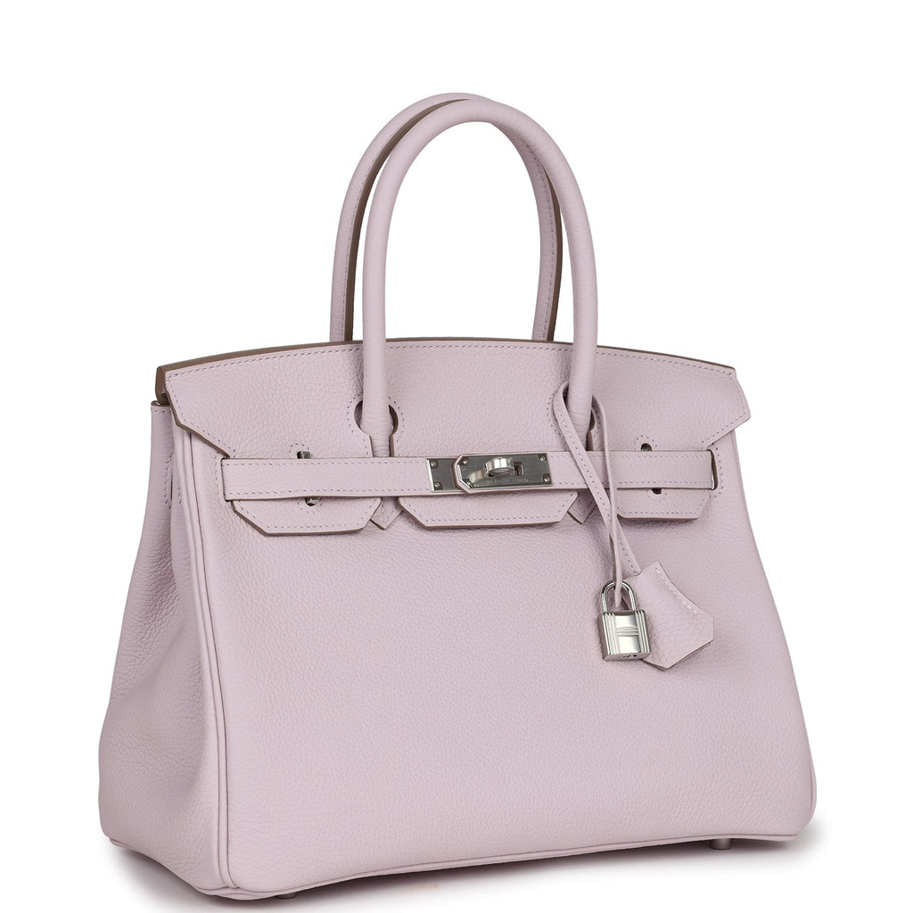 Hermes Birkin 30 Mauve Pale Clemence Palladium Hardware – Madison ...