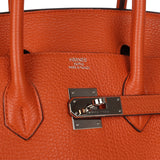 Pre-owned Hermes Birkin 35 Orange Togo Palladium Hardware