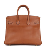 Pre-owned Hermes Birkin 25 Fauve Barenia Gold Hardware