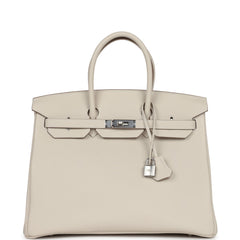 Hermes Birkin 35 Craie Togo Palladium Hardware