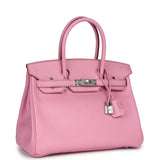 Pre-owned Hermes Birkin 30 Bubblegum Swift Palladium Hardware