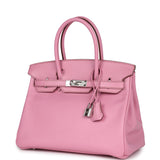 Pre-owned Hermes Birkin 30 Bubblegum Swift Palladium Hardware