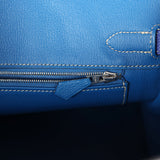 Pre-owned Hermes Birkin 30 Bleu Electric Candy Epsom Palladium Hardware