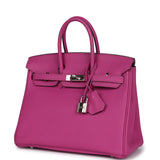 Pre-owned Hermes Birkin 25 Magnolia Togo Palladium Hardware