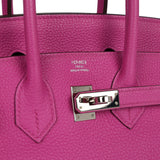 Pre-owned Hermes Birkin 25 Magnolia Togo Palladium Hardware