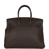 Pre-owned Hermes Birkin 35 Chocolate Togo Gold Hardware