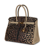 Custom Leopard Swarovski Crystal Hermes Birkin 30 Trench Togo Gold Hardware