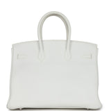 Pre-owned Hermes Birkin 35 White Clemence Palladium Hardware