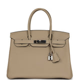 Pre-owned Hermes Birkin 30 Trench Togo Palladium Hardware