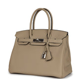 Pre-owned Hermes Birkin 30 Trench Togo Palladium Hardware