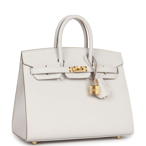 Hermes Birkin Sellier 25 Gris Pale Epsom Gold Hardware