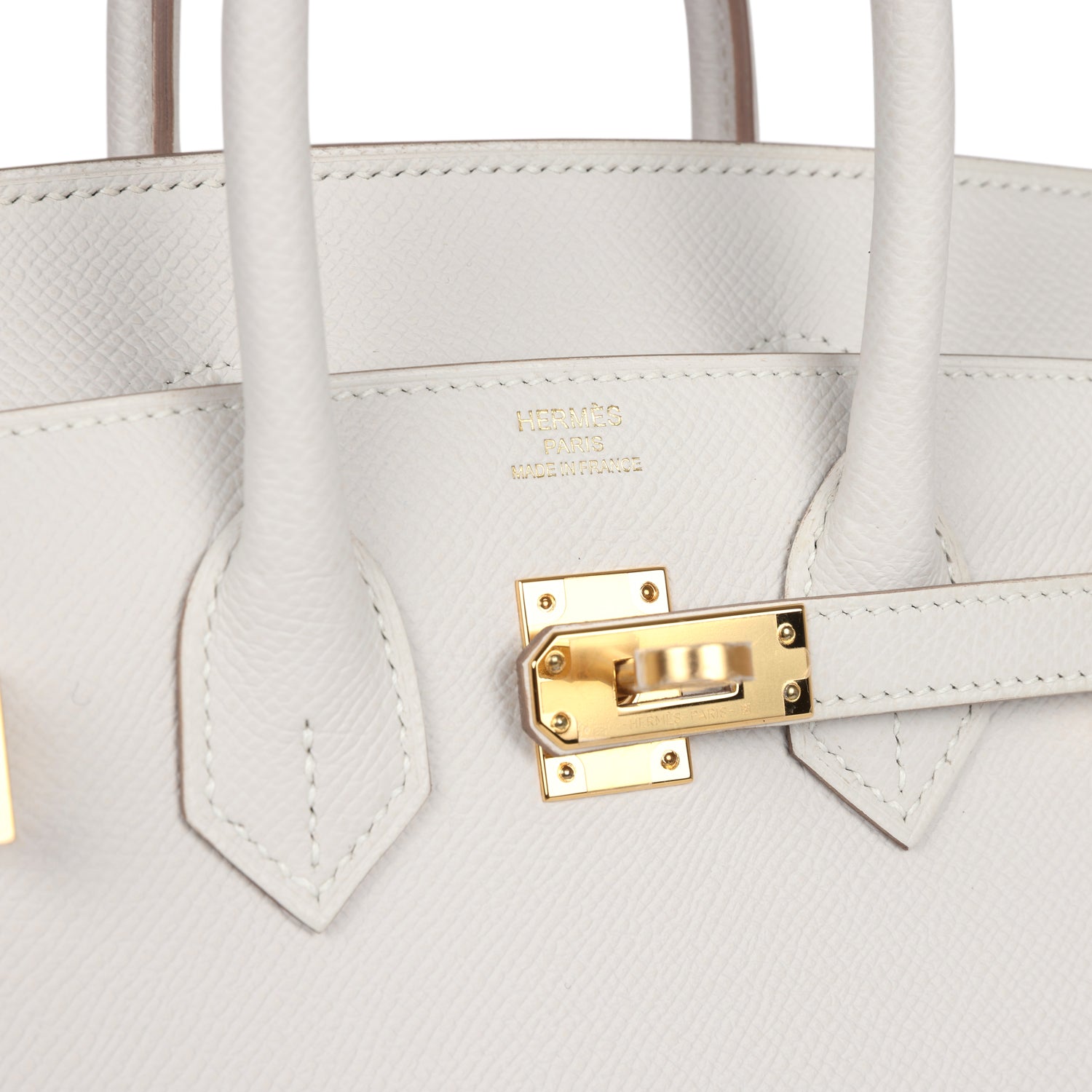 Hermes Birkin Sellier 25 Gris Pale Epsom Gold Hardware