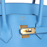 Hermes Birkin 35 Bleu Paradise Epsom Gold Hardware