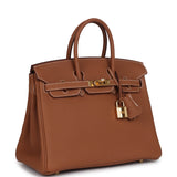 Pre-owned Hermes Birkin 25 Gold Togo Gold Hardware