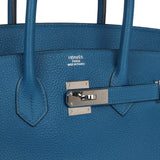 Pre-owned Hermes Birkin 35 Bleu de Galice Togo Palladium Hardware