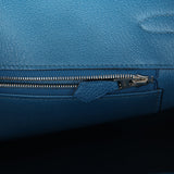 Pre-owned Hermes Birkin 35 Bleu de Galice Togo Palladium Hardware