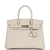 Hermes Birkin 30 Craie Togo Gold Hardware