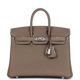 Hermes Birkin 25 Etoupe Togo Palladium Hardware