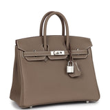 Hermes Birkin 25 Etoupe Togo Palladium Hardware