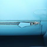 Custom Ombre Swarovski Crystal Hermes Birkin 30 Bleu Du Nord Clemence Palladium Hardware