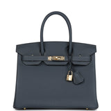 Hermes Birkin 30 Gris Misty Togo Permabrass Hardware