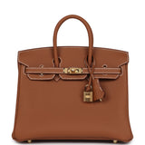 Hermes Birkin 25 Gold Togo Gold Hardware