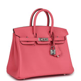 Hermes Birkin 25 Rose Azalee Swift Palladium Hardware