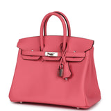 Hermes Birkin 25 Rose Azalee Swift Palladium Hardware