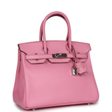 Pre-owned Hermes Birkin 30 Bubblegum Epsom Palladium Hardware