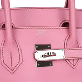 Pre-owned Hermes Birkin 30 Bubblegum Epsom Palladium Hardware