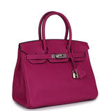 Pre-owned Hermes Birkin 30 Rose Pourpre Togo Palladium Hardware