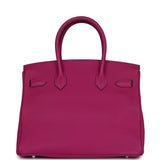 Pre-owned Hermes Birkin 30 Rose Pourpre Togo Palladium Hardware