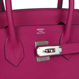 Pre-owned Hermes Birkin 30 Rose Pourpre Togo Palladium Hardware