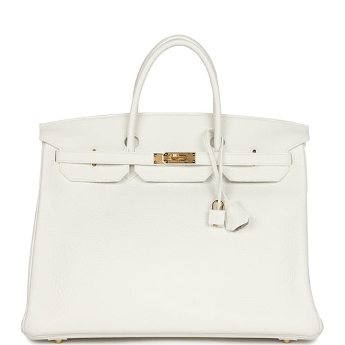 Hermes Special Order (HSS) Birkin 40 White Verso Clemence Gold Hardware