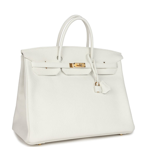 Hermes Special Order (HSS) Birkin 40 White Verso Clemence Gold Hardware