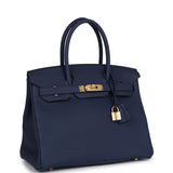 Hermes Birkin 30 Bleu Navy Togo Gold Hardware