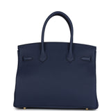 Hermes Birkin 30 Bleu Navy Togo Gold Hardware