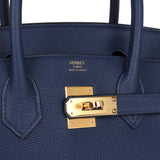 Hermes Birkin 30 Bleu Navy Togo Gold Hardware